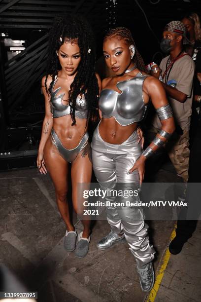 Teyana Taylor and Normani attend the 2021 MTV Video Music Awards at Barclays Center on September 12, 2021 in the Brooklyn borough of New York City.