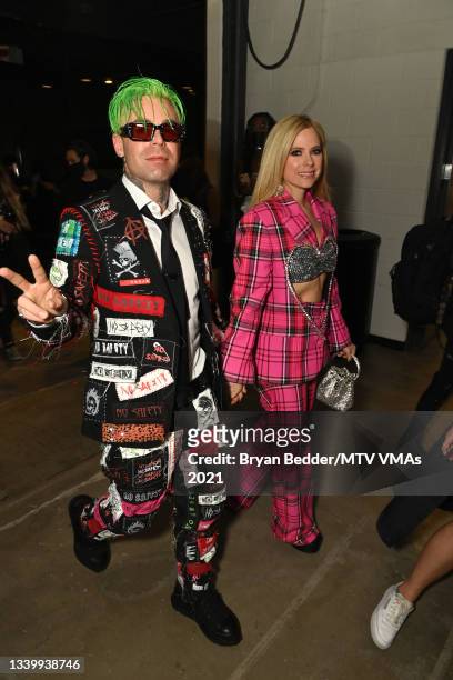 Mod Sun and Avril Lavigne attend the 2021 MTV Video Music Awards at Barclays Center on September 12, 2021 in the Brooklyn borough of New York City.