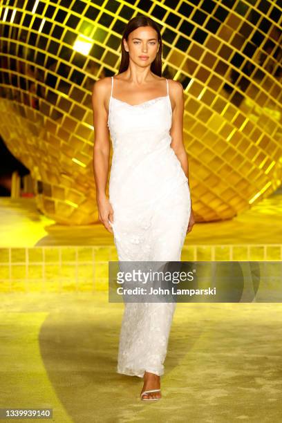 Model walks the runway for Staud during NYFW: The Shows at Terrace at Spring Studios on September 12, 2021 in New York City.