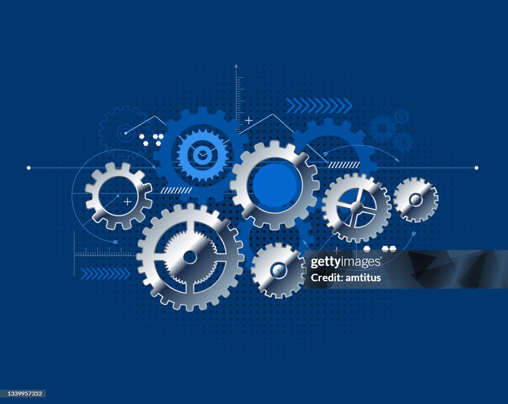 Working Model Using Cogs Cogs Drawing High-Res Vector Graphic - Getty Images
