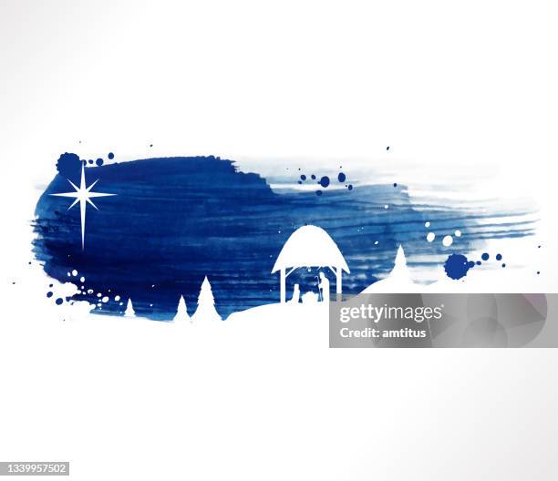 illustrazioni stock, clip art, cartoni animati e icone di tendenza di pennello natalizio - cristianesimo