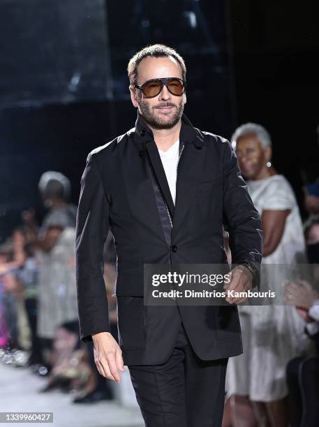 Designer Tom Ford walks the runway Tom Ford during NYFW: The Shows at David H. Koch Theater, Lincoln Center on September 12, 2021 in New York City.