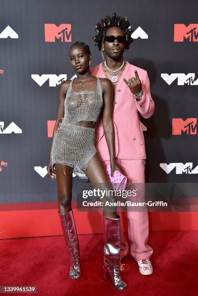 Adut Akech and SAINt JHN attend the 2021 MTV Video Music Awards at Barclays Center on September 12, 2021 in the Brooklyn borough of New York City.
