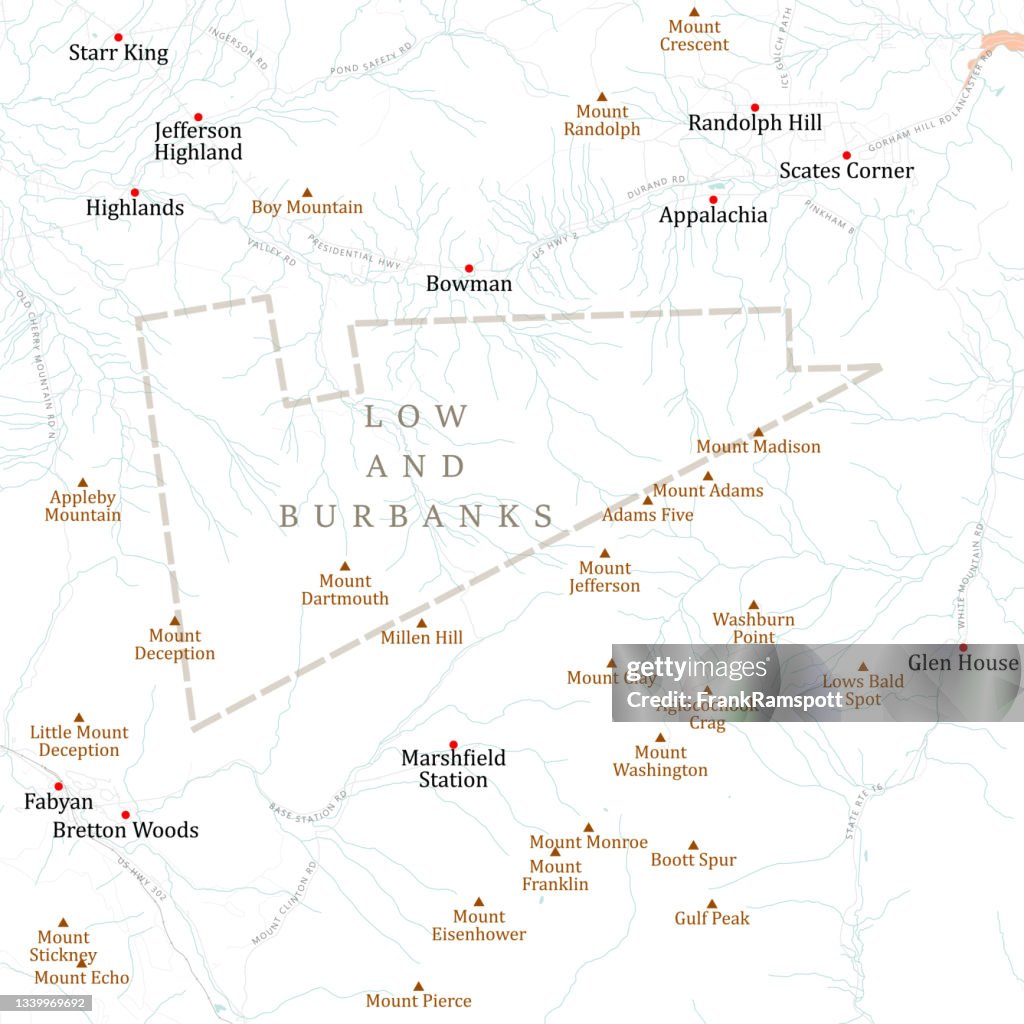 NH Coos Low And Burbanks Vector Road Map