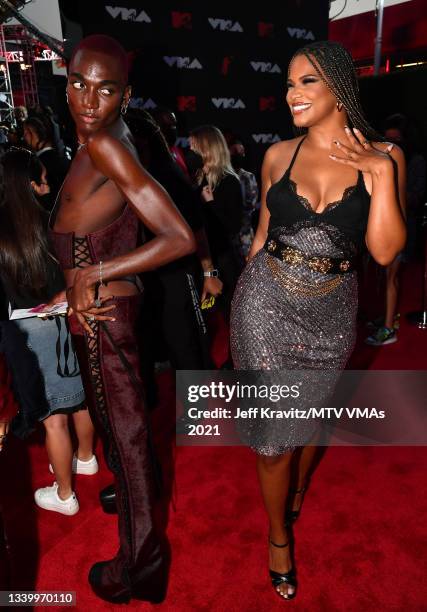 Rickey Thompson and Kamie Crawford attend the 2021 MTV Video Music Awards at Barclays Center on September 12, 2021 in the Brooklyn borough of New...