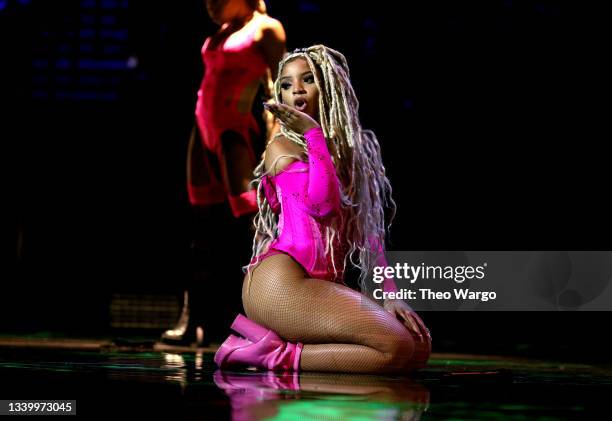 Chloe Bailey performs onstage during the 2021 MTV Video Music Awards at Barclays Center on September 12, 2021 in the Brooklyn borough of New York...