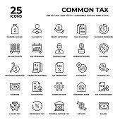 Common Tax Line Icon Set