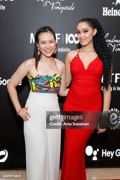 Ramona Young and Lee Rodriguez attend MPTF NextGen Board hosts 2021 Summer Party hosted by Max Greenfield at Sunset Tower Hotel on September 12, 2021...