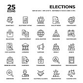 Elections Line Icon Set