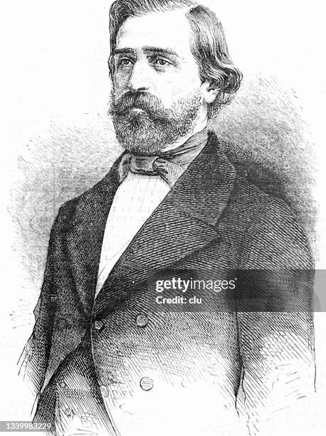 giuseppe verdi, italian composer - giuseppe verdi stock illustrations