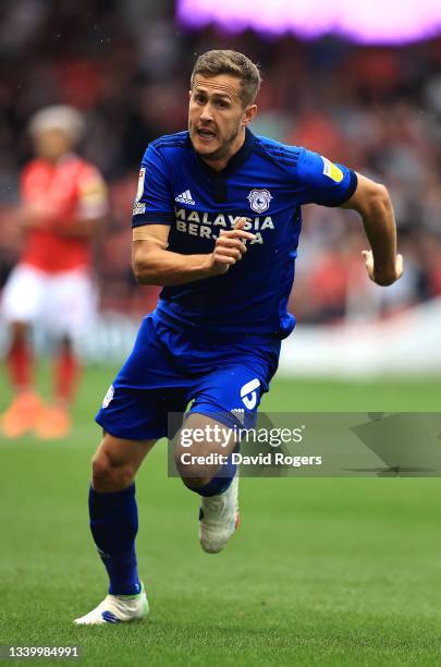 Will Vaulks of Cardiff City looks on during the Sky Bet Championship match between Nottingham Forest and Cardiff City at City Ground on September 12,...