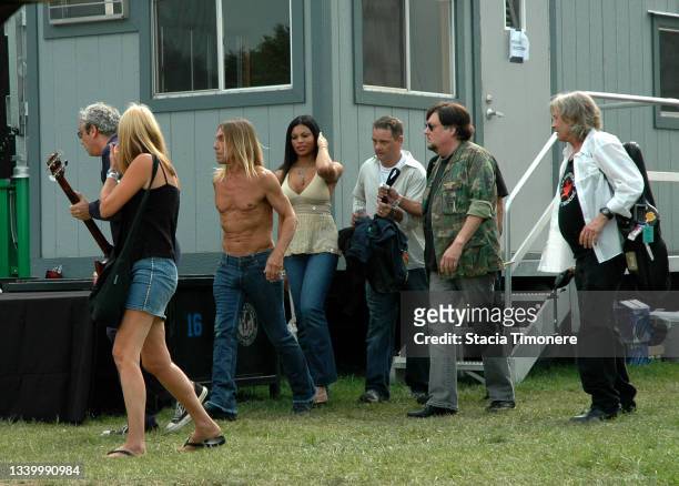 Iggy Pop and The Stooges with Nina Alu and others heading to the stage at Lollapalooza in Chicago, Illinois, USA on August 5, 2007.