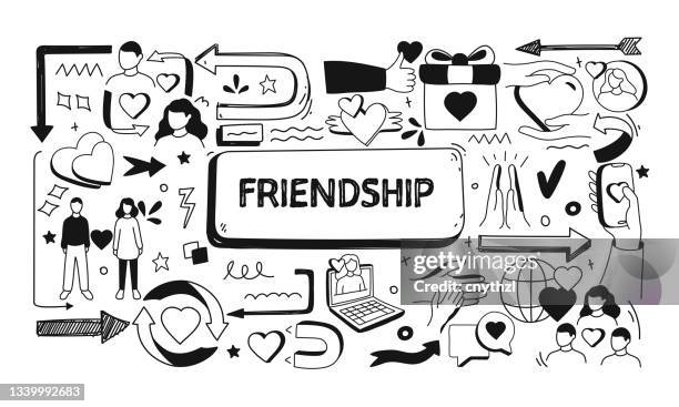 Friendship Header 3,883 Best Friend Doodle Stock Photos, High-Res Pictures, and Images ...