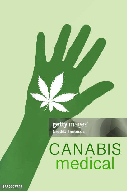 stockillustraties, clipart, cartoons en iconen met the need for cbd usage, as an alternative medicine is high, so let’s legalize cbd - marijuana leaf text symbol