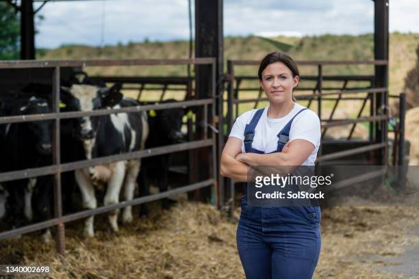 farmer ready for the day - female animal stock pictures, royalty-free photos & images
