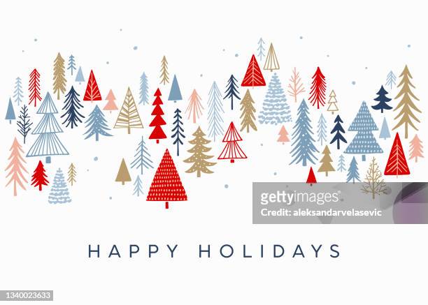 木とクリスマスの背景 - モミ点のイラスト素材／クリップアート素材／マンガ素材／アイコン素材