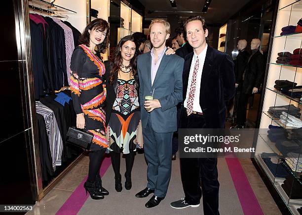 Jasmine Guinness, Etro Creative Director of Womenswear Veronica Etro, Jan Olesen and Gwain Rainey attend a cocktail party hosted by Gimmo Etro and...