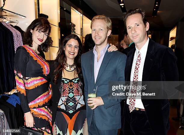 Jasmine Guinness, Etro Creative Director of Womenswear Veronica Etro, Jan Olesen and Gwain Rainey attend a cocktail party hosted by Gimmo Etro and...