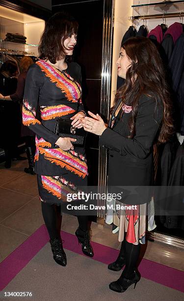 Jasmine Guinness and Etro Creative Director of Womenswear Veronica Etro attend a cocktail party hosted by Gimmo Etro and family to celebrate the...