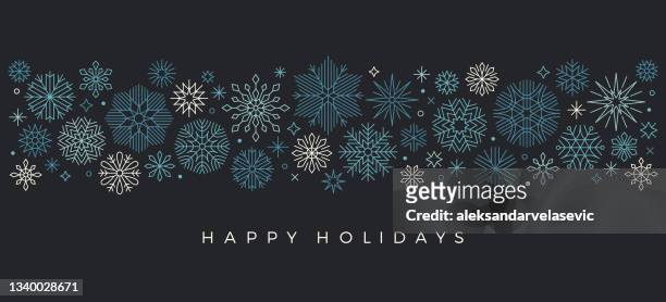 holiday snowflake border - public celebratory event stock illustrations