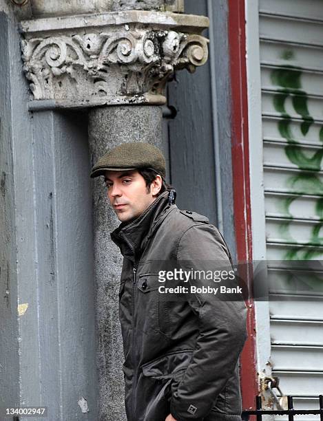 Rhys Coiro filming on location for "A Gifted Man" on November 23, 2011 in New York City.