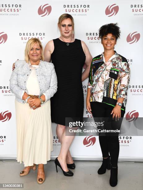 Executive Director, Dress For Success Greater London, Fionnuala Shannon, Nicci Take and Ishbel Straker during the Dress For Success photocall at...