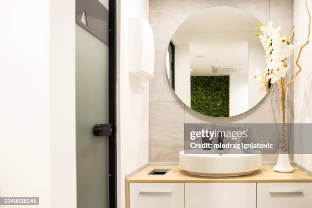 modern interior of bathroom in medical clinic - bathroom sink stock pictures, royalty-free photos & images