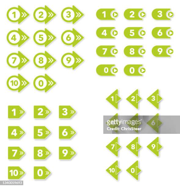 numbers icon set - bullet points stock illustrations