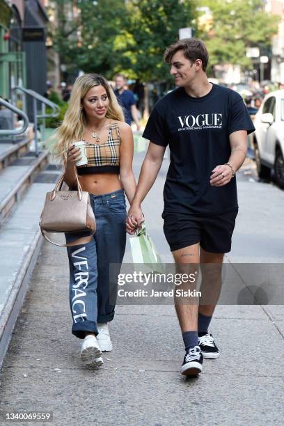Gabi DeMartino and Collin Vogt are seen on September 12, 2021 in New York City.