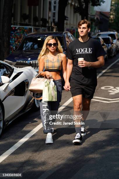 Gabi DeMartino and Collin Vogt are seen on September 12, 2021 in New York City.