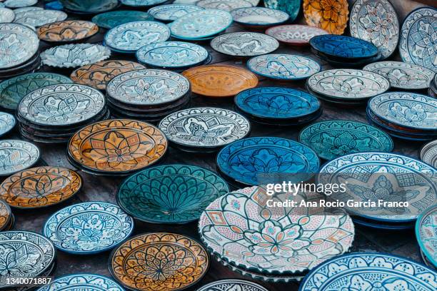 hand-painted ceramics plates - religious service stock-fotos und bilder