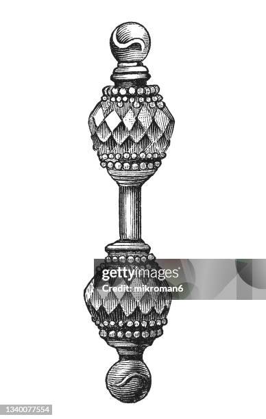 old engraved illustration of indian culture, nose jewelry - nose piercing - illustration jewelry stock pictures, royalty-free photos & images