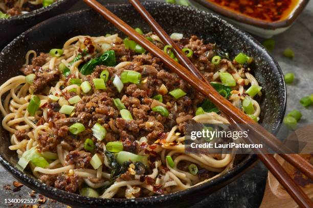 dan dan noodles - dandan-noodles stock pictures, royalty-free photos & images