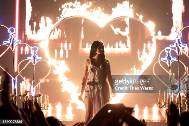 Kacey Musgraves performs onstage during the 2021 MTV Video Music Awards at Barclays Center on September 12, 2021 in the Brooklyn borough of New York...