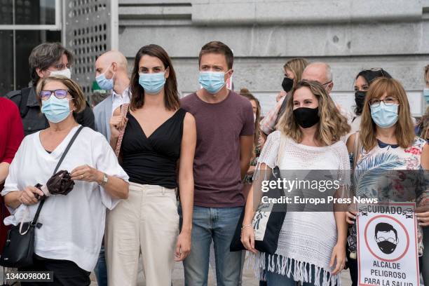 The deputy of Mas Pais, Ines Sabanes; the spokesperson of Mas Madrid in the Madrid City Council, Rita Maestre and the leader of Mas Pais, Iñigo...