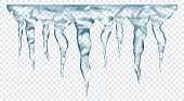 Group of translucent icicles