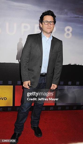 Abrams arrives to Paramount Pictures' 'Super 8' Blu-ray and DVD release party at AMPAS Samuel Goldwyn Theater on November 22, 2011 in Beverly Hills,...