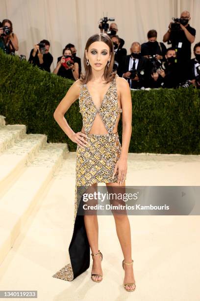 Emma Chamberlain attends The 2021 Met Gala Celebrating In America: A Lexicon Of Fashion at Metropolitan Museum of Art on September 13, 2021 in New...