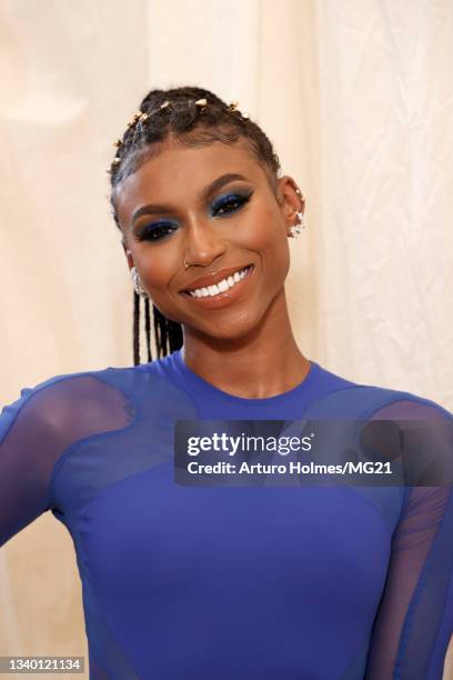 Gymnast Nia Dennis attends The 2021 Met Gala Celebrating In America: A Lexicon Of Fashion at Metropolitan Museum of Art on September 13, 2021 in New...