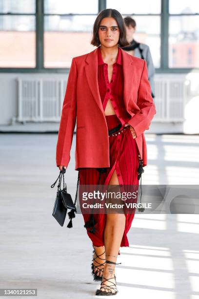 Model walks the runway during the Altuzarra Ready to Wear Spring/Summer 2022 fashion show as part of the New York Fashion Week on September 12, 2021...