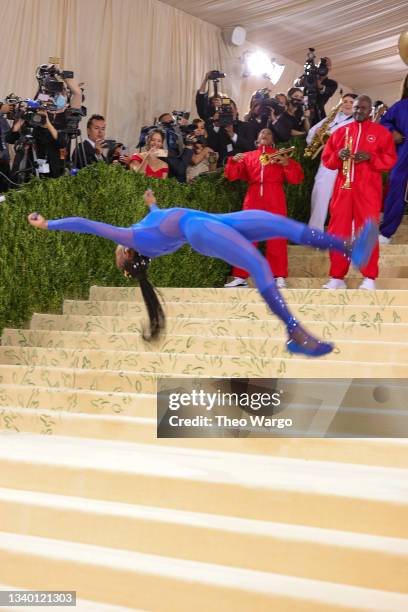 Gymnast Nia Dennis attends The 2021 Met Gala Celebrating In America: A Lexicon Of Fashion at Metropolitan Museum of Art on September 13, 2021 in New...