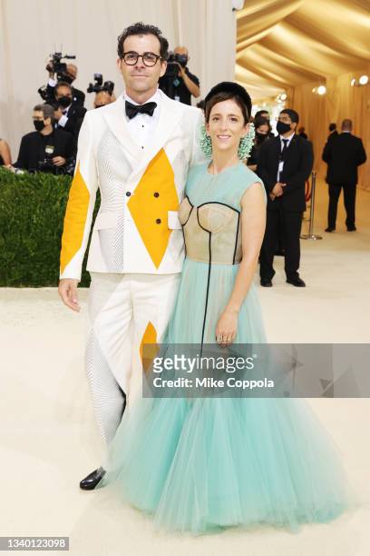 Honorary Chair Adam Mosseri and Monica Mosseri attend The 2021 Met Gala Celebrating In America: A Lexicon Of Fashion at Metropolitan Museum of Art on...