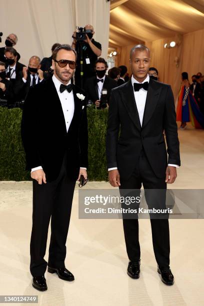 Tom Ford and Heron Preston attend The 2021 Met Gala Celebrating In America: A Lexicon Of Fashion at Metropolitan Museum of Art on September 13, 2021...