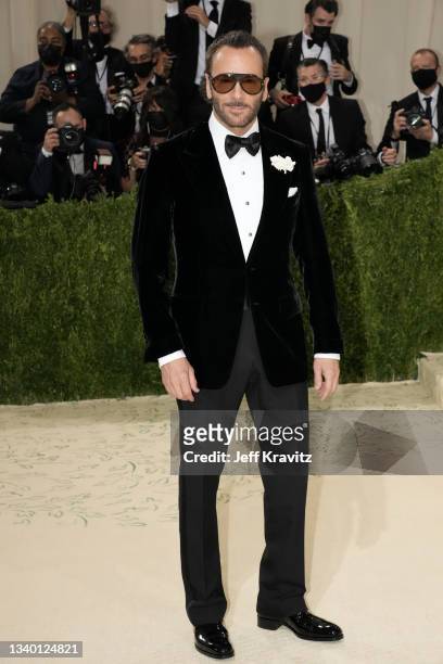 Designer Tom Ford attends The 2021 Met Gala Celebrating In America: A Lexicon Of Fashion at Metropolitan Museum of Art on September 13, 2021 in New...