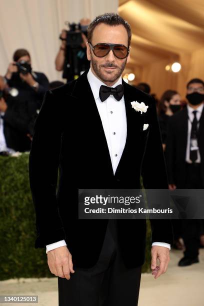 Honorary Chair Tom Ford attends The 2021 Met Gala Celebrating In America: A Lexicon Of Fashion at Metropolitan Museum of Art on September 13, 2021 in...