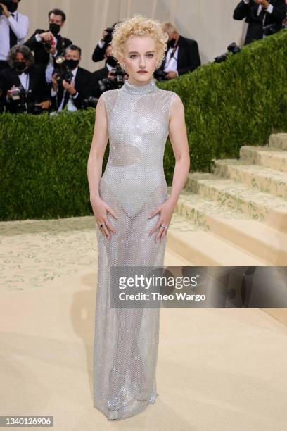 Julia Garner attends The 2021 Met Gala Celebrating In America: A Lexicon Of Fashion at Metropolitan Museum of Art on September 13, 2021 in New York...