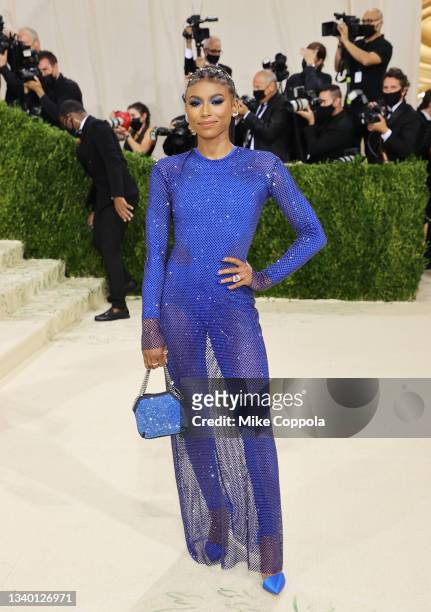 Nia Dennis attends The 2021 Met Gala Celebrating In America: A Lexicon Of Fashion at Metropolitan Museum of Art on September 13, 2021 in New York...