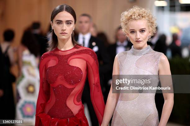 Ella Emhoff and Julia Garner attend The 2021 Met Gala Celebrating In America: A Lexicon Of Fashion at Metropolitan Museum of Art on September 13,...