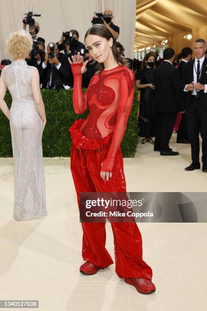 Ella Emhoff attends The 2021 Met Gala Celebrating In America: A Lexicon Of Fashion at Metropolitan Museum of Art on September 13, 2021 in New York...