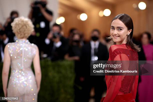 Ella Emhoff and Julia Garner attend The 2021 Met Gala Celebrating In America: A Lexicon Of Fashion at Metropolitan Museum of Art on September 13,...